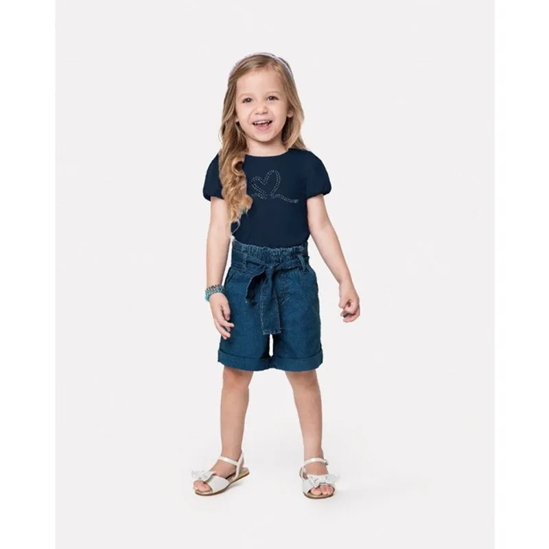 Conjunto Infantil Menina Blusa e Short Carinhoso