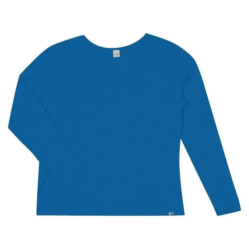 Blusa Manga Longa Gola V Basic+ Malha Feminina
