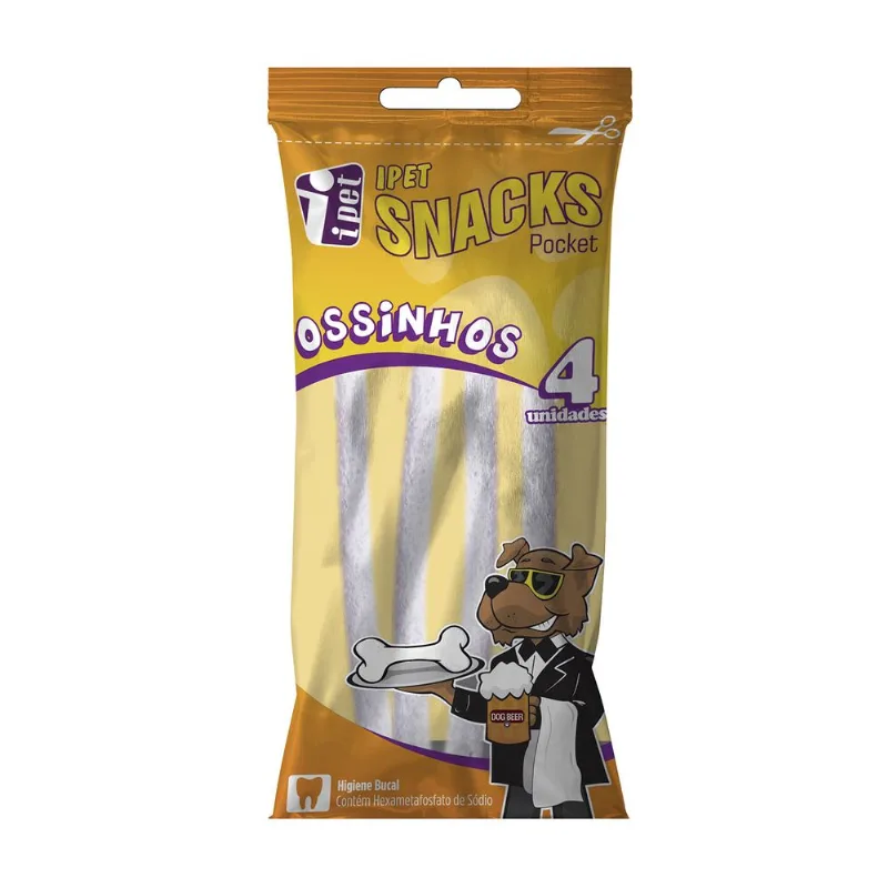 Ossinhos Snack Pocket Cenoura Com 4und Ipet Laranja Un