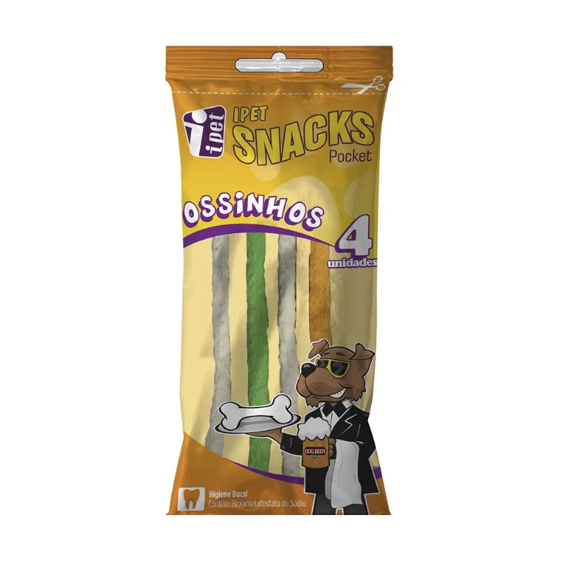 Ossinhos Snack Pocket Misto Com 4und Ipet Laranja Un