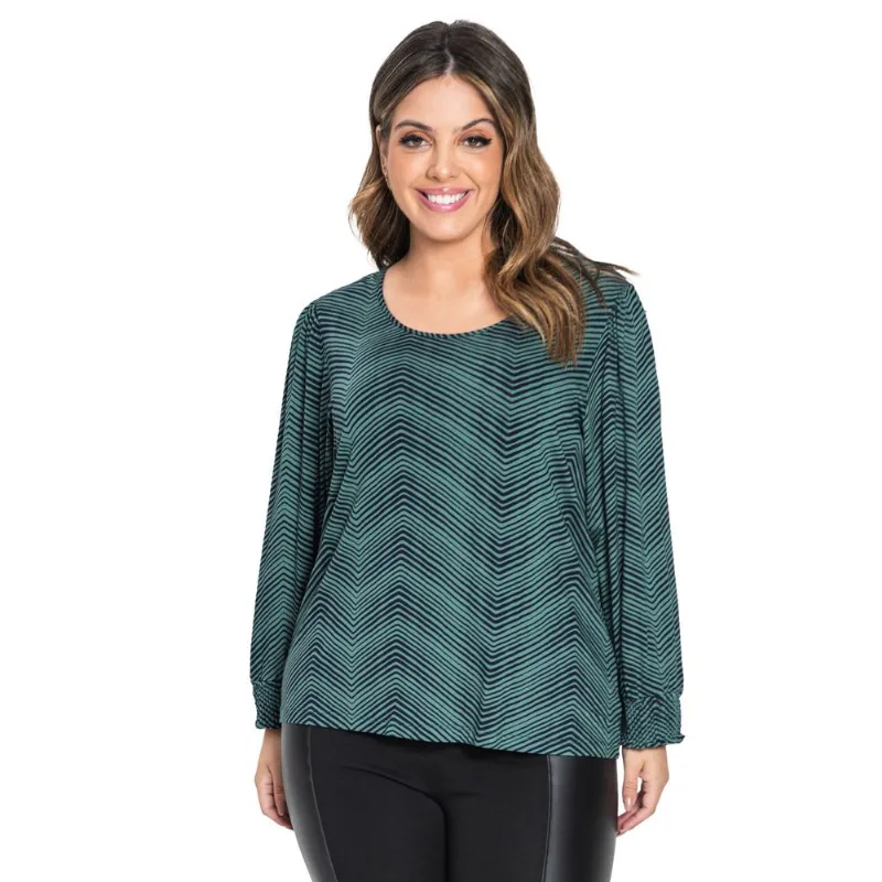 Blusa Feminina Manga 7/8 Live Rovitex Plus Verde G4