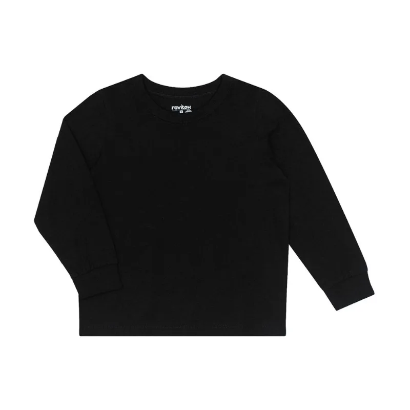 Camiseta Manga Longa Básica Rovitex Kids Preto 6