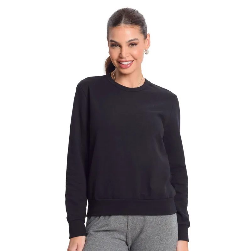 Blusão Feminino Básico Moletom Peluciado Rovitex Preto G