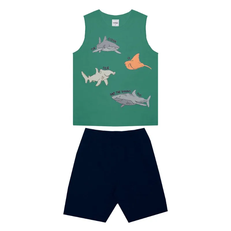 Conjunto Infantil Masculino Ocean Rovitex Kids Verde 3