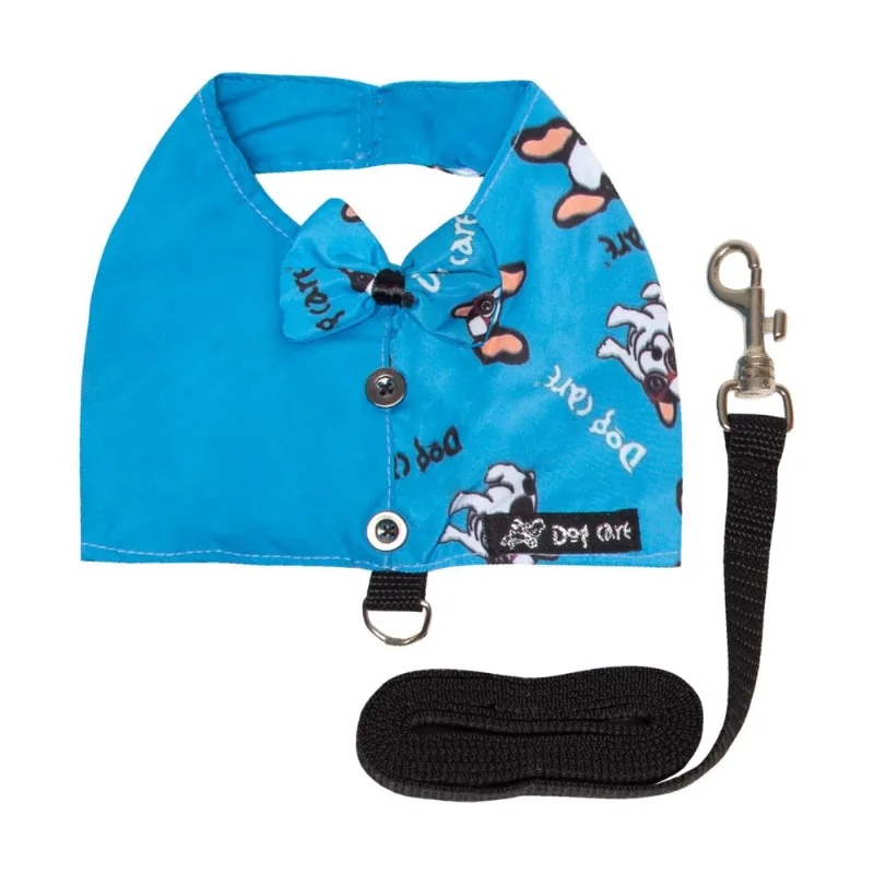 Peitoral Jeans Com Guia Dog Care Azul M / Verde