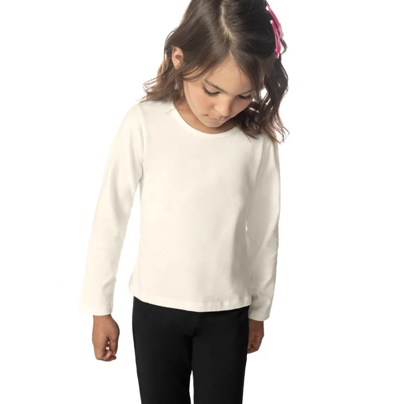 Blusa Manga Longa Infantil Feminina Rovitex Kids Bege 3