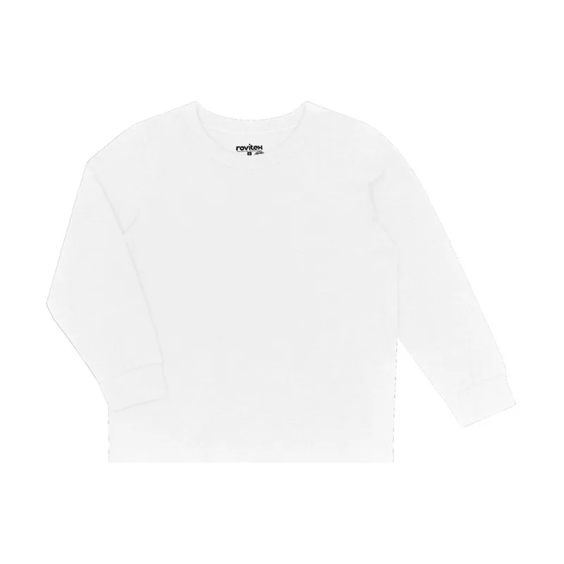 Camiseta Masculina Manga Longa Básica Rovitex Kids Branco 12