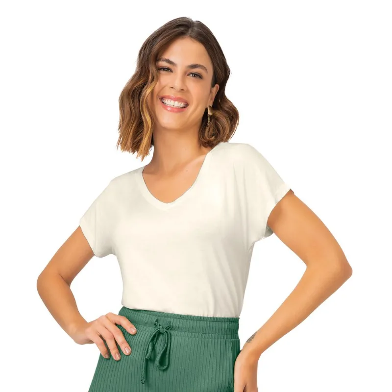 Blusa Feminina Viscotorcion Rovitex Bege P