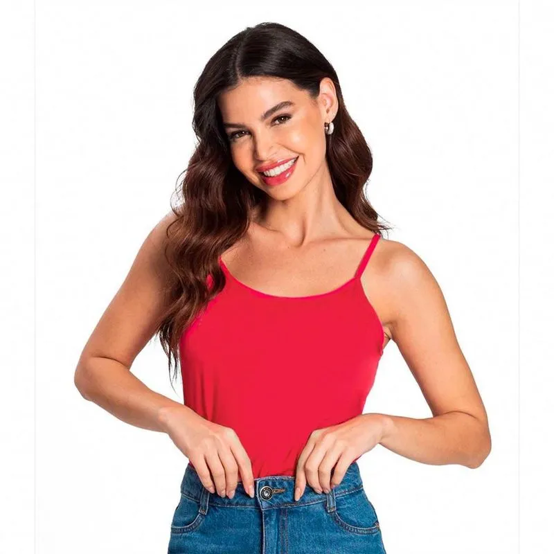 Blusa Alça Feminina Básica Viscolycra