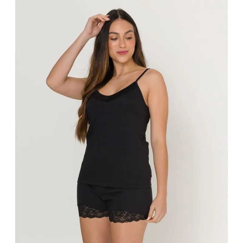 Pijama Feminino Night Sky Evanilda Preto Gg