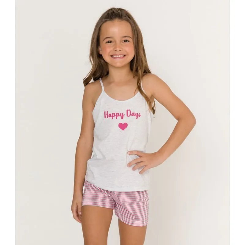Pijama Infantil Feminino Happy Days Evanilda Branco 10
