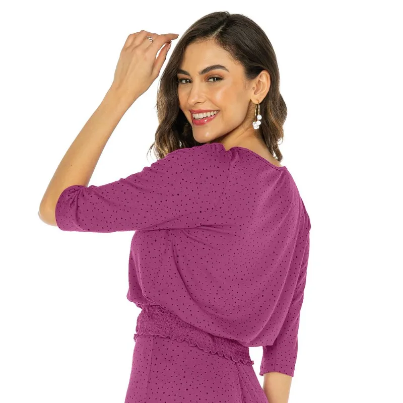 Blusa Feminina Manga 3/4 Poás Rovitex Roxo G