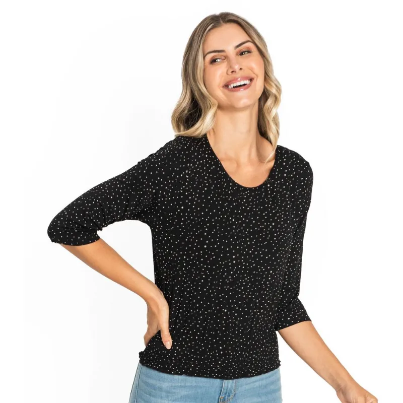 Blusa Feminina Manga 3/4 Poás Rovitex Preto GG