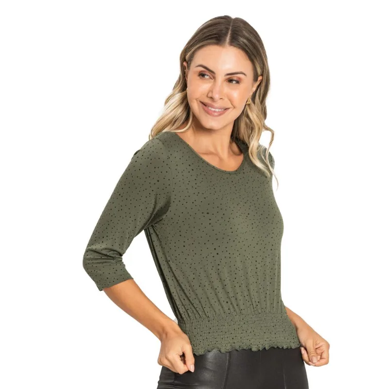Blusa Feminina Manga 3/4 Poás Rovitex Verde P