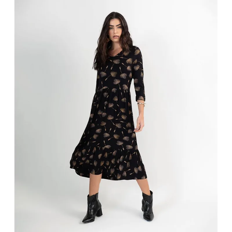 Vestido Feminino Midi Dente de Leão Endless Preto G