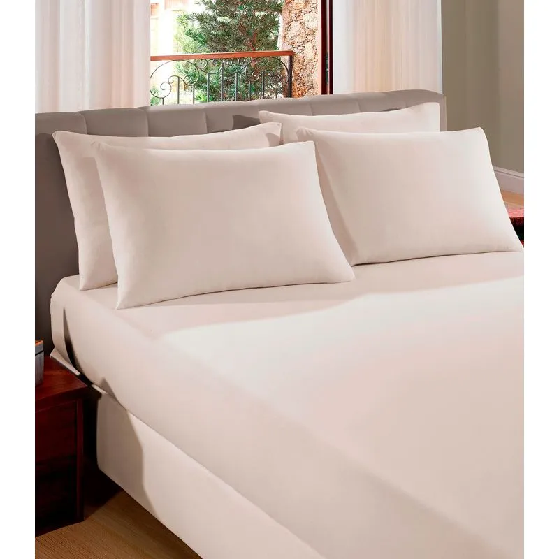 Lençol Liso Casal Com Elástico Vivaldi Off White UN