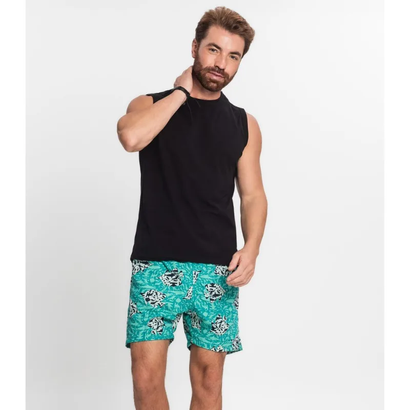 Shorts Masculino Estampado Microfibra Rovitex Verde 42