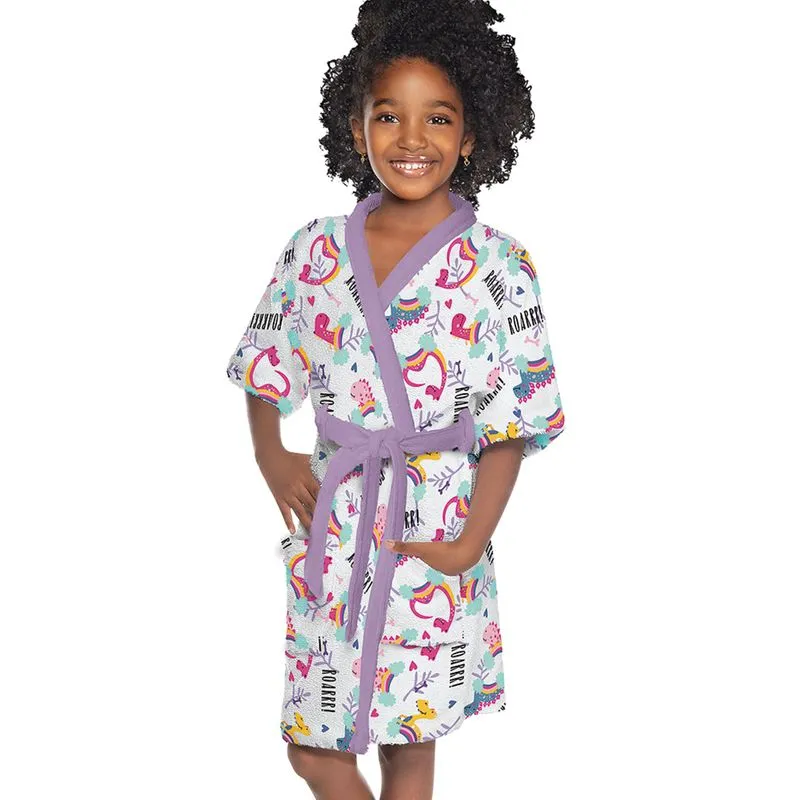 Roupão Infantil Felpudo Unicórnio Lepper Roxo P