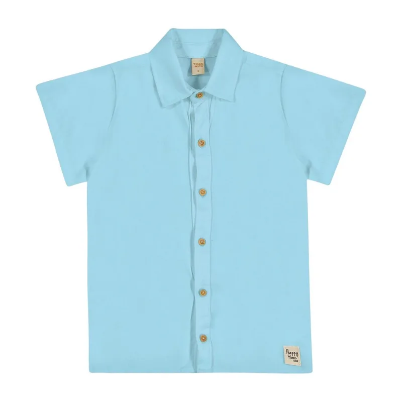 Camisa Infantil Masculina Quadriculada Trick Nick Azul 4
