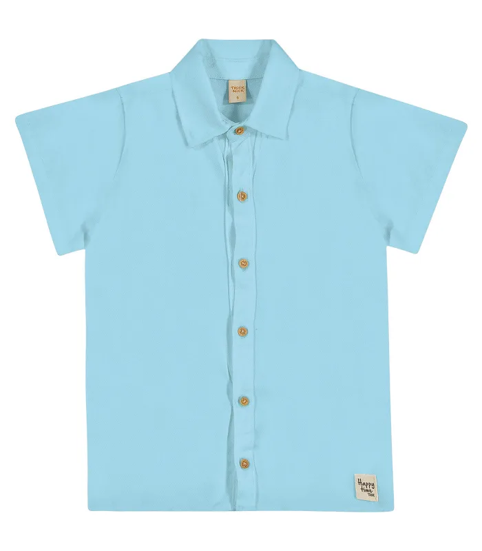 Camisa Infantil Masculina Quadriculada Trick Nick Azul 6