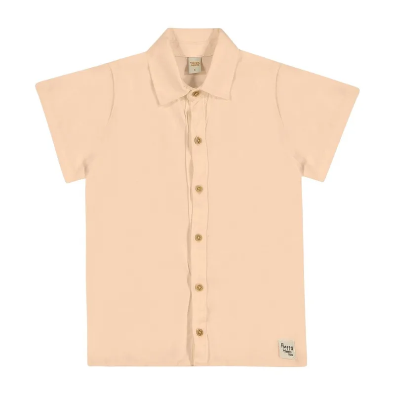 Camisa Juvenil Masculina Quadriculada Trick Nick Bege 6