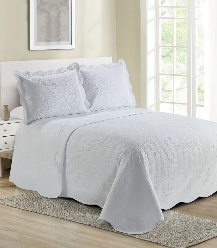 Colcha Damask Solteiro Camesa Branco