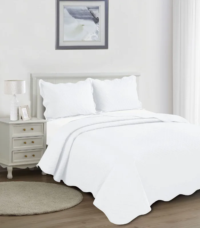 Colcha Tressê Queen Camesa Branco