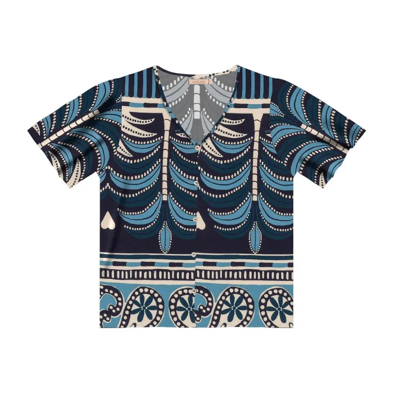 Blusa Feminina Estampada Endless Azul M