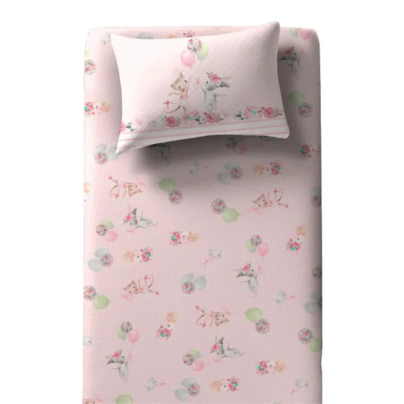 Jogo De Cama Solteiro Doce Vida Rosa