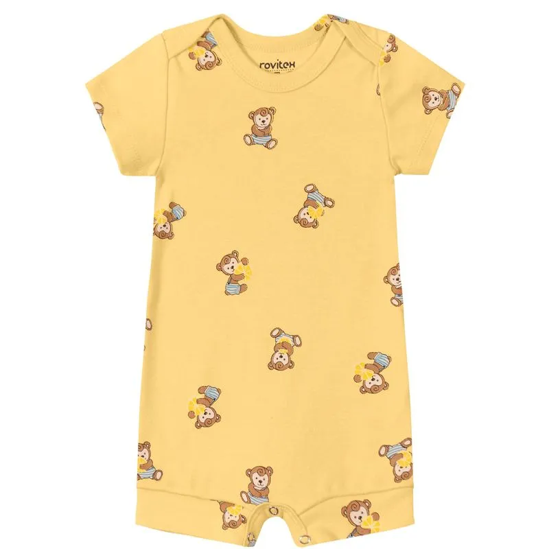 Macaquinho Infantil Unissex Rovitex Baby Amarelo G