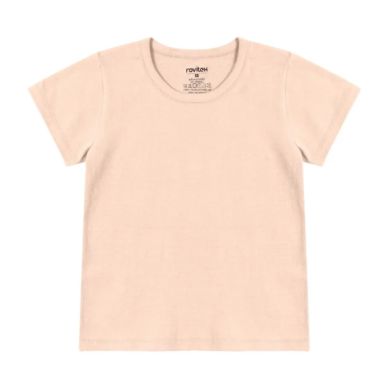 Blusa Básica Infantil Feminina Rovitex Kids Rosa 1