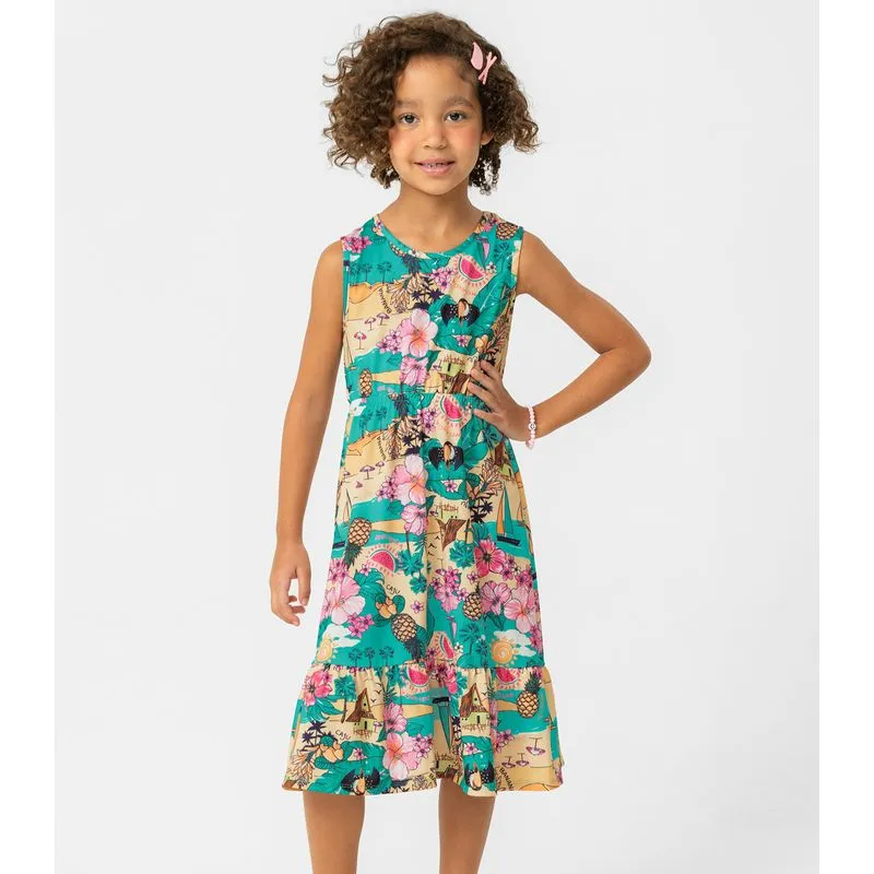 Vestido Infantil Praia Rovitex Kids Verde 14