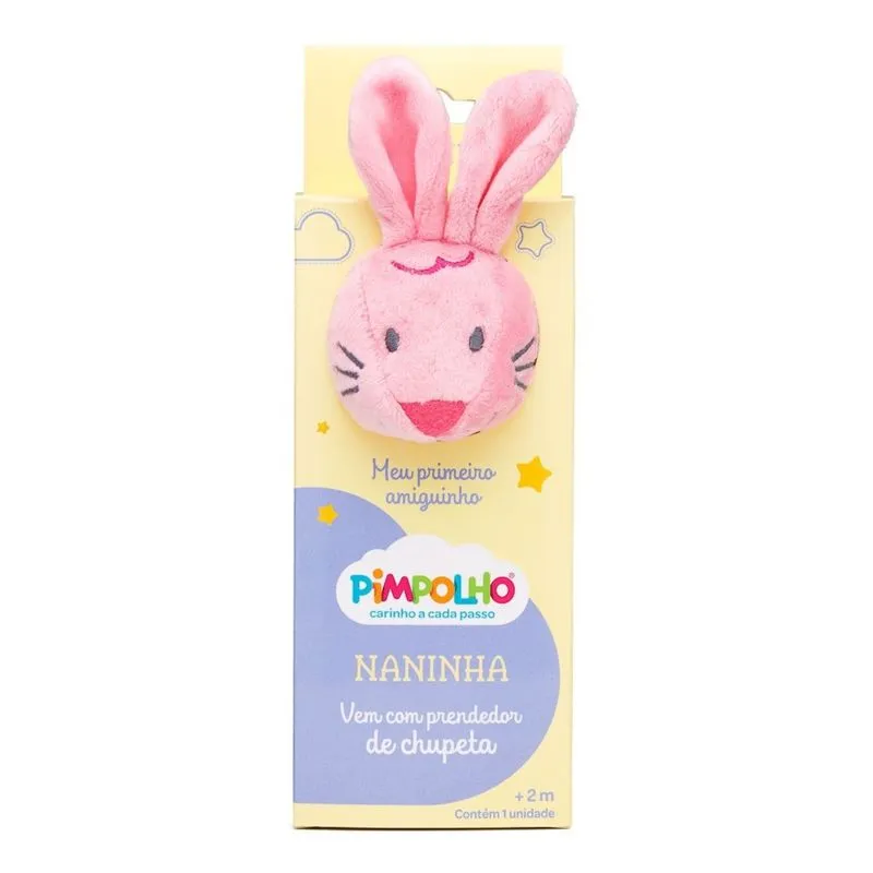 Naninha Com Prendedor De Chupeta Pimpolho Rosa Un