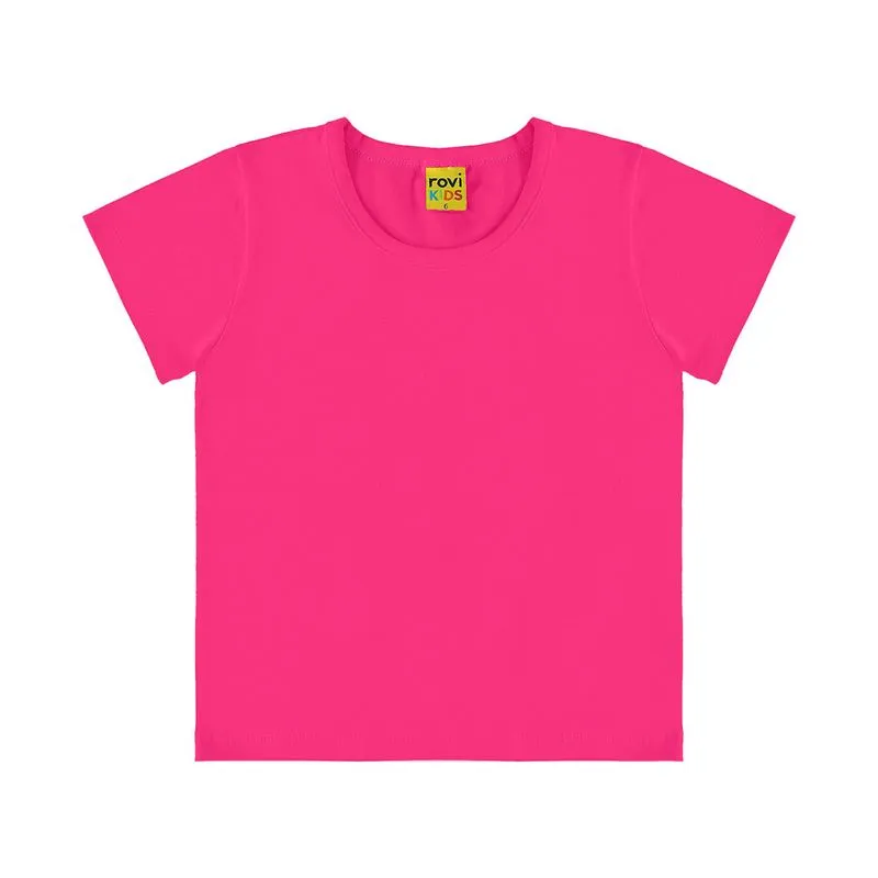 Blusa Básica Infantil Cotton Leve Rovi Kids Rosa 18