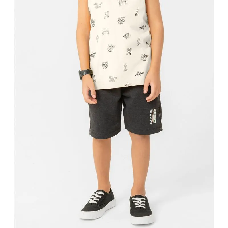 Bermuda Infantil Menino Com Estampa Rovi Kids Preto 2