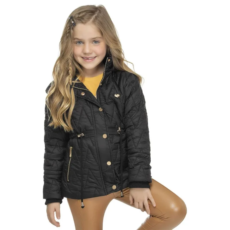 Jaqueta Puffer Infantil Trick Nick Preto 8