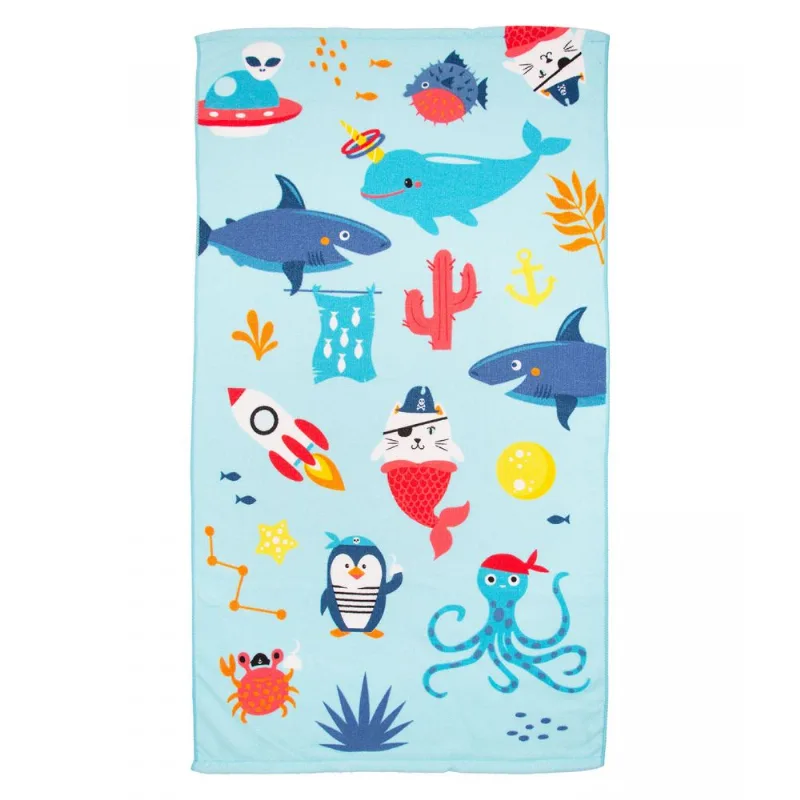 Toalha De Praia Infantil Estampada Bene Casa Azul Azul