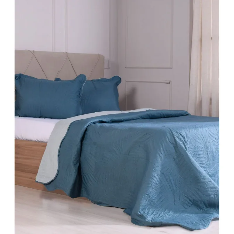 Jogo De Cobre Leito Casal Ultra Lisse Bene Casa Azul