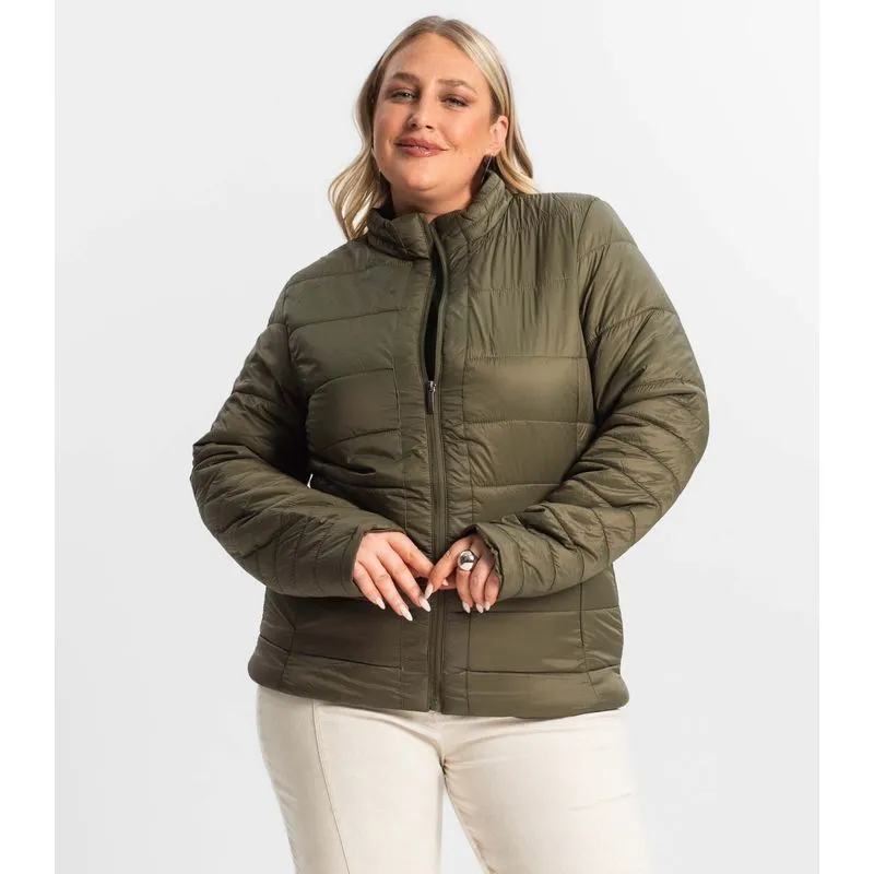 Jaqueta Microfibra Feminina Plus Size Secret Glam Verde Plus G4
