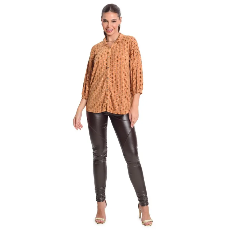 Camisa Feminina Elo Rovitex Marrom P