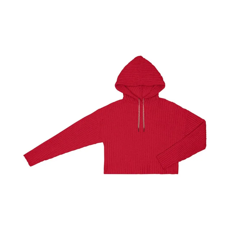 Blusão Feminino Tricot Com Capuz Rovitex Teen Vermelho 14