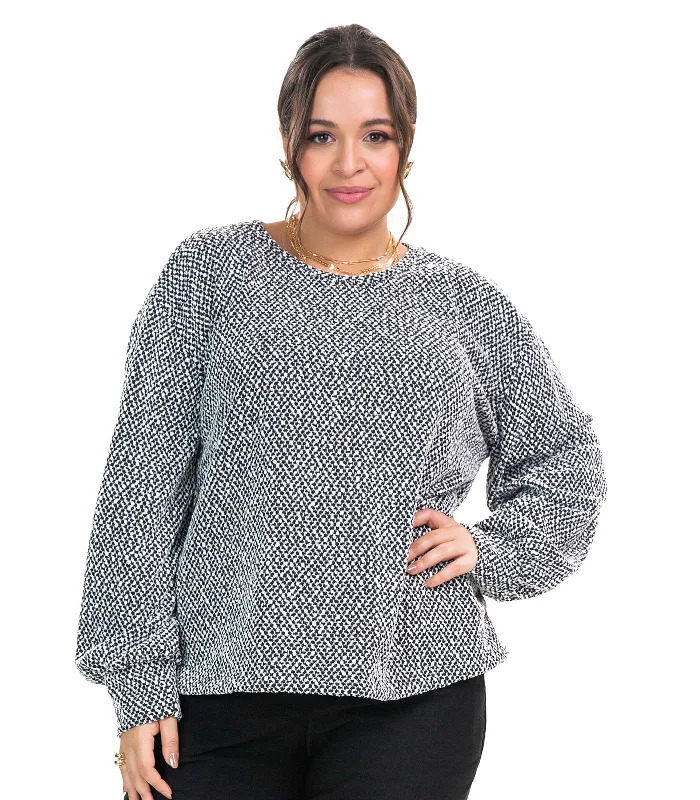 Blusao Tricot Pop Secret Glam Preto Plus G3