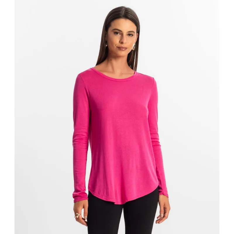 Blusa Feminina Manga Longa Visco Tricot Rovitex Rosa G