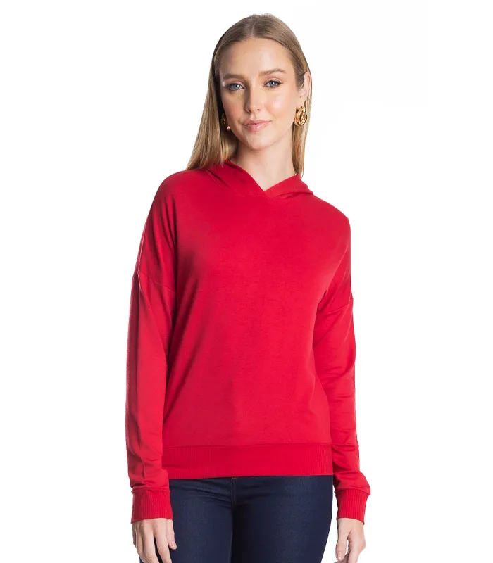 Blusão Com Capuz Feminino Rovitex Vermelho M