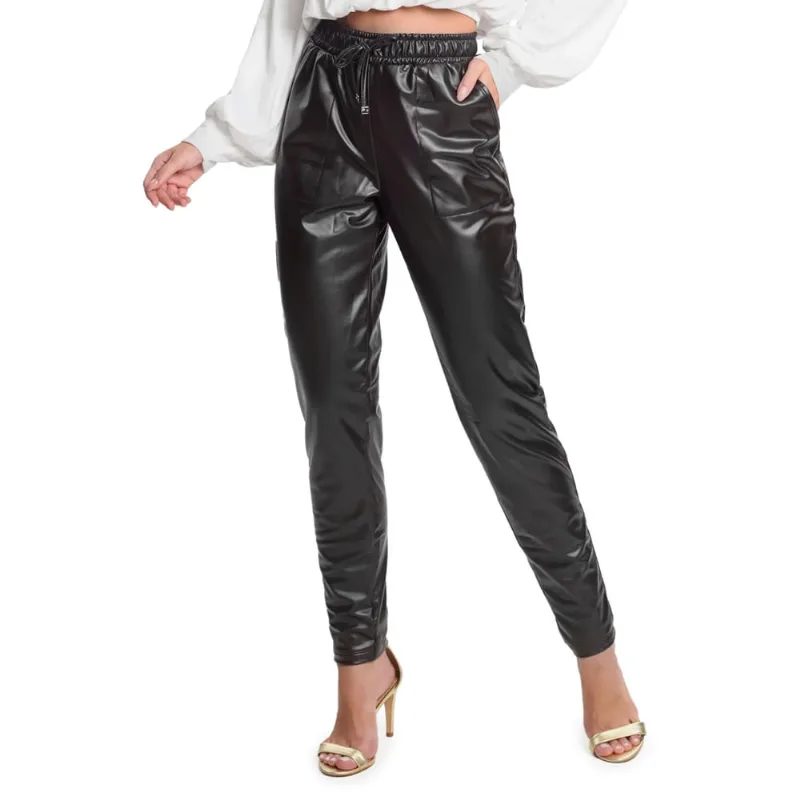 Calça Feminina Rovitex em PU Preto - P