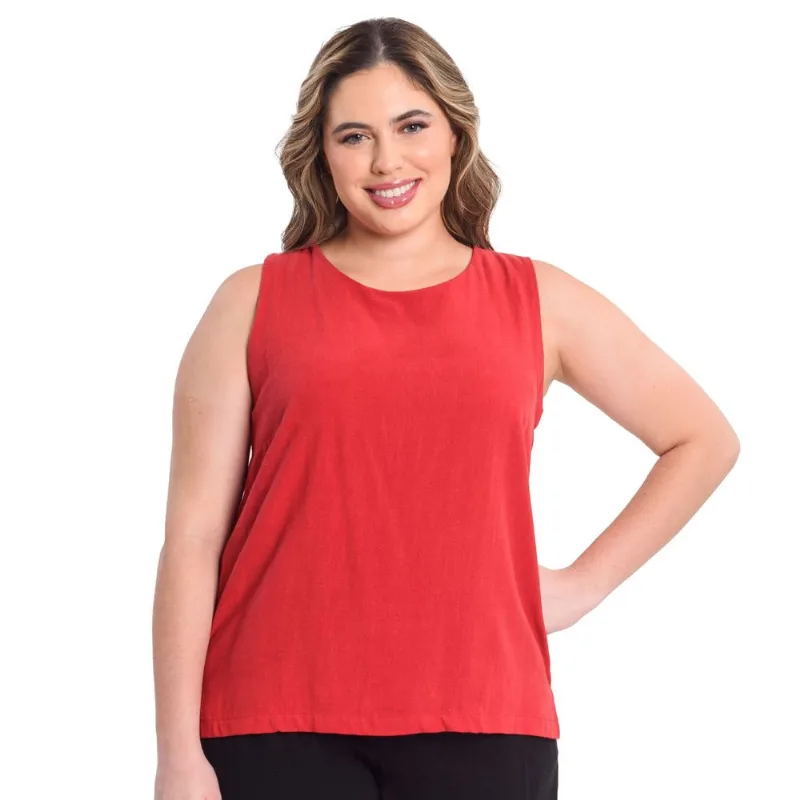 Regata Feminina Plus Size Secret Glam Vermelho G4