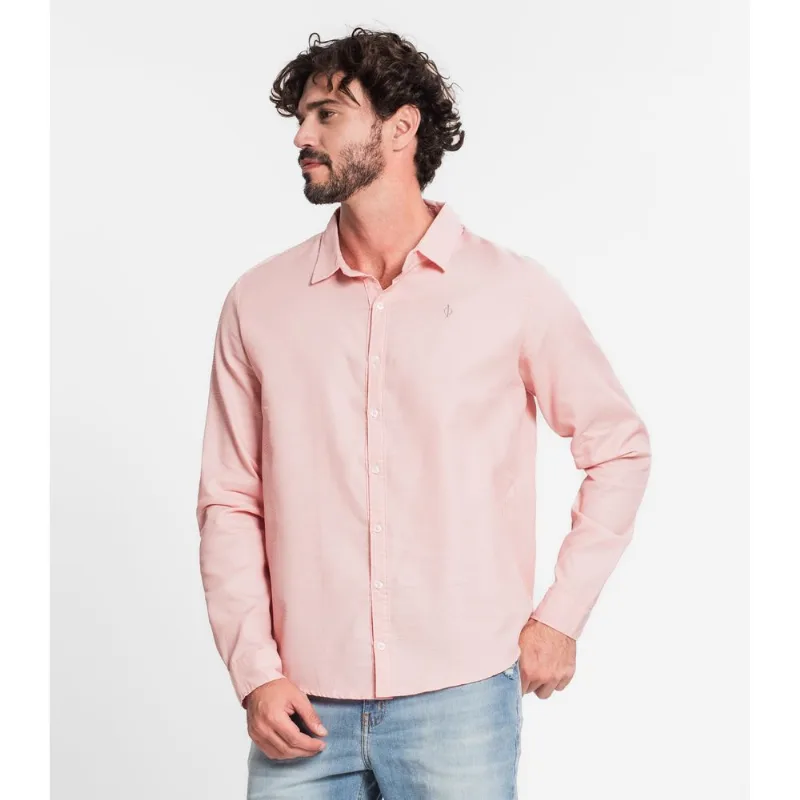 Camisa Manga Longa Fio Tinto Diametro Rosa M
