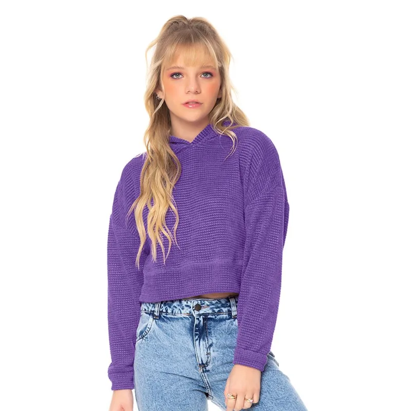 Blusão Feminino Tricot Rovitex Teen Roxo 14