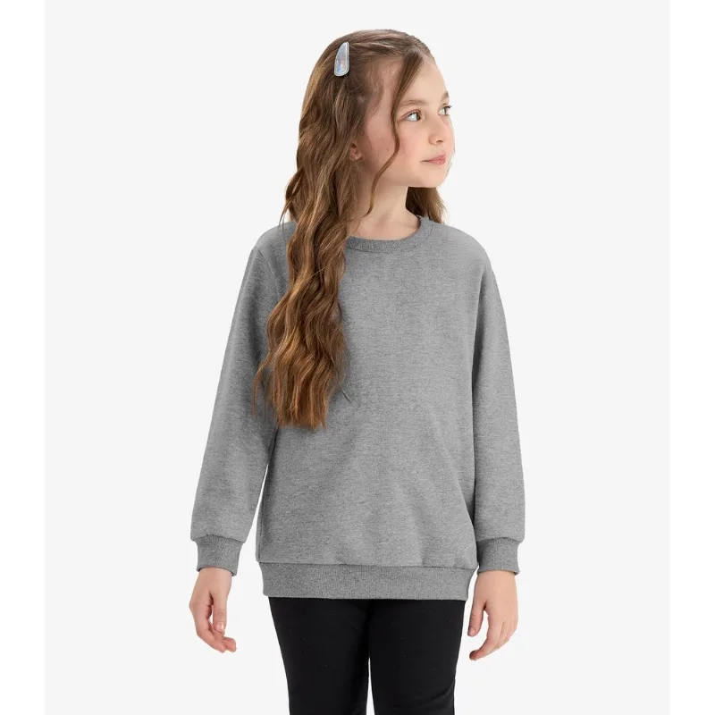 Blusão Infantil Moletom Básico Unissex Rovi Kids Cinza 3