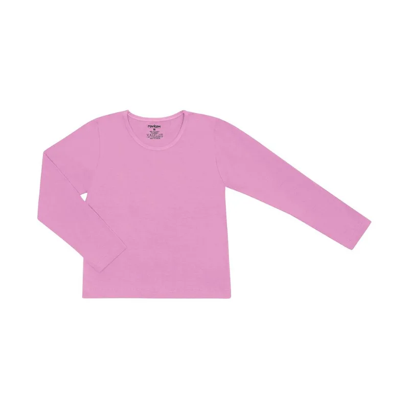 Blusa Manga Longa Infantil Feminina Rovitex Kids Rosa 3